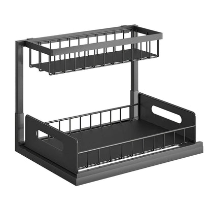 2-Tier Under Sink Organizer Pull Out Basket Storage