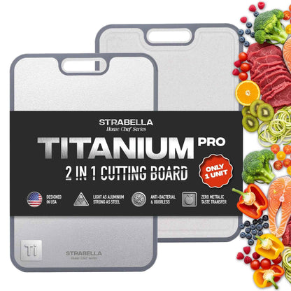 Strabella Titanium Cutting Board - Antibacterial and Scratch Resistant Mother's Day Gift Set