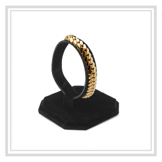 Miami Cuban Link Chain Bracelet 14K Gold Premium Plated 10-24mm Men Jewelry 8.5 inch